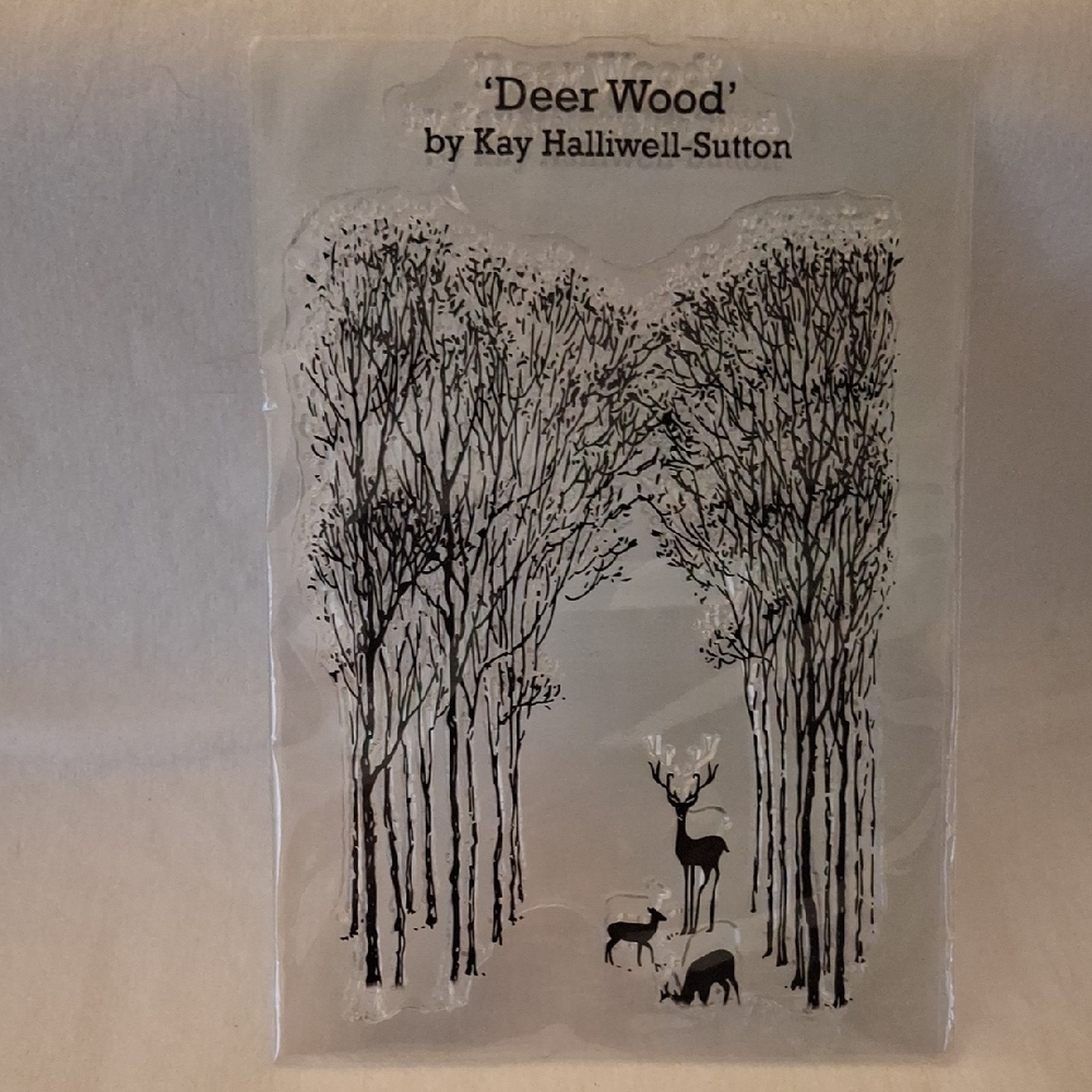 Woodland Scene With Deer Acrylic/Polymar Stamp For Cardmaking